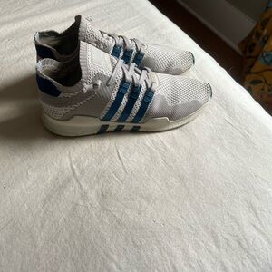 Adidas Gray and Blue Equipment Sneakers